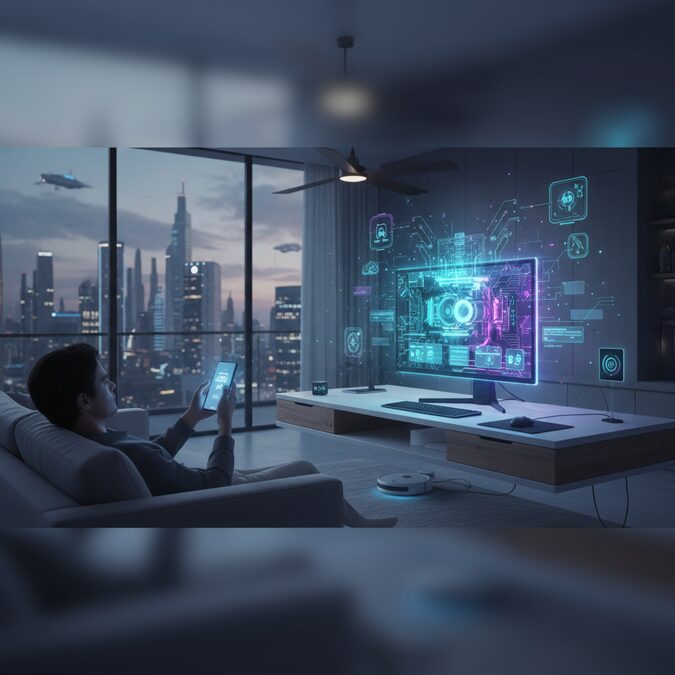 Person using smartphone to remotely dispatch AI tasks to desktop computer via Claude Dispatch