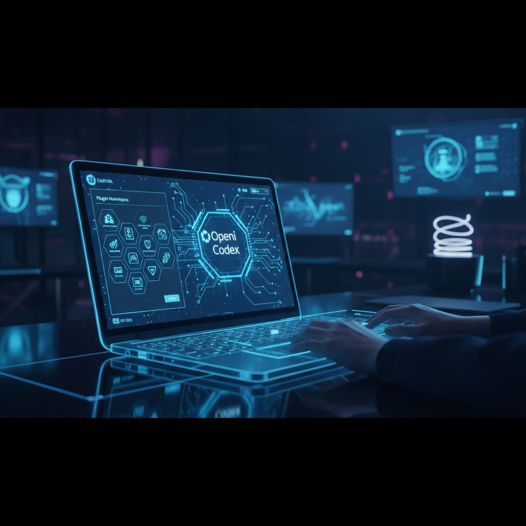 OpenAI Codex plugin marketplace interface on a developer laptop