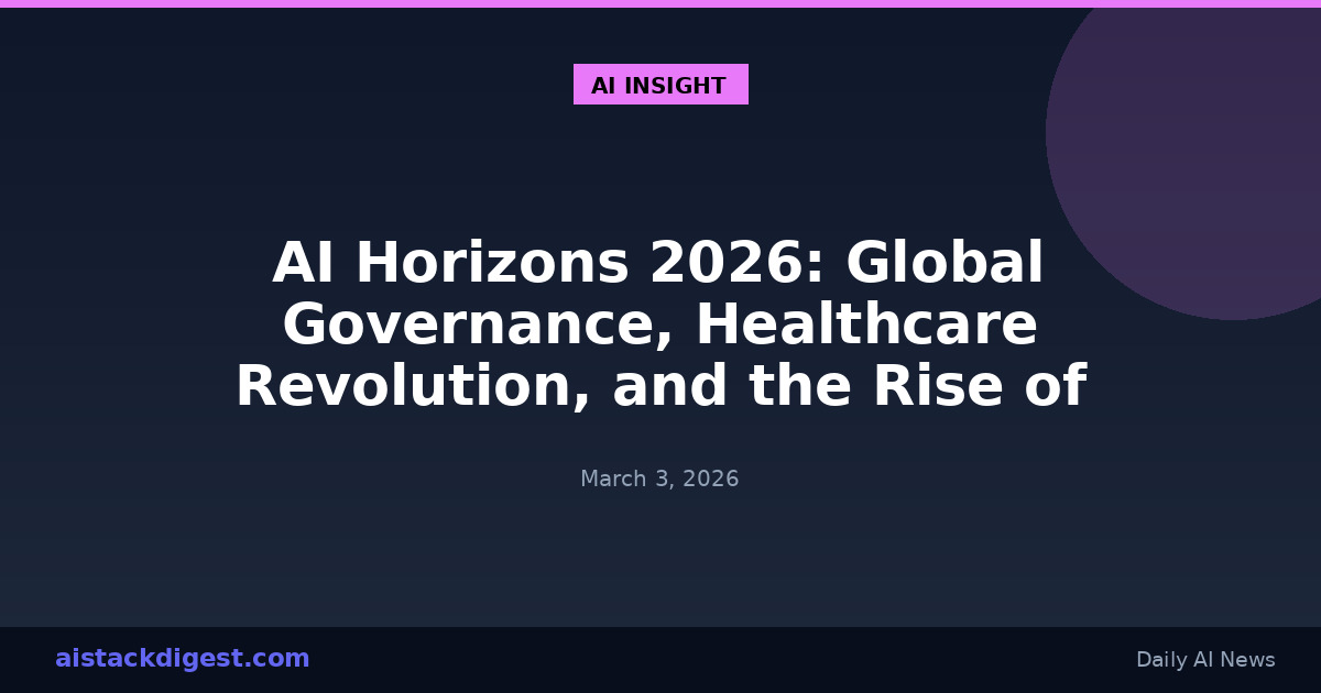 AI Horizons 2026: Global Governance, Healthcare Revolution, and the Rise of Humanoid Robots