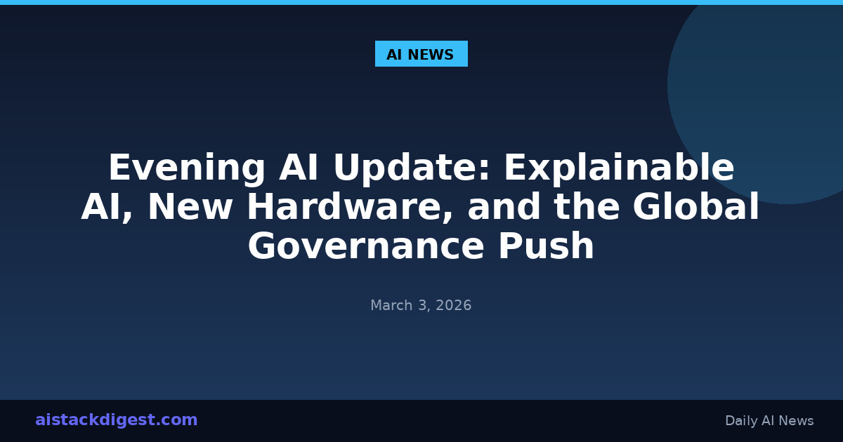 Evening AI Update: Explainable AI, New Hardware, and the Global Governance Push