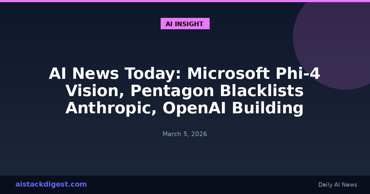 AI News Today: Microsoft Phi-4 Vision, Pentagon Blacklists Anthropic, OpenAI Building GitHub Rival