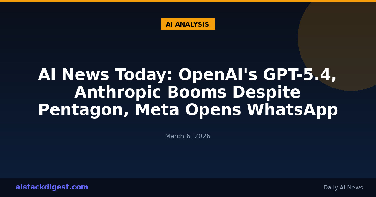 AI News Today: OpenAI's GPT-5.4, Anthropic Booms Despite Pentagon, Meta Opens WhatsApp AI