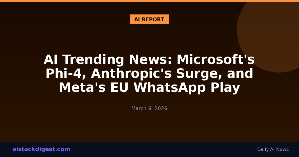 AI Trending News: Microsoft's Phi-4, Anthropic's Surge, and Meta's EU WhatsApp Play