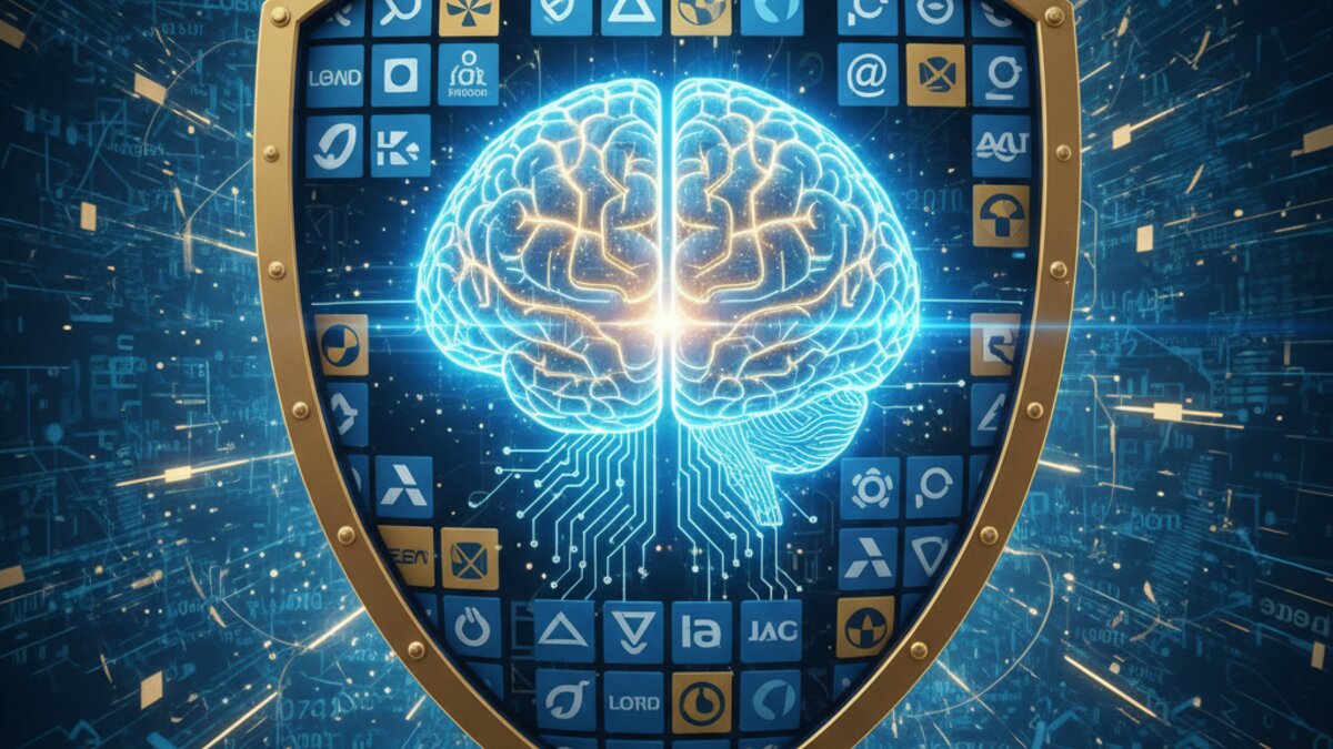 AI cybersecurity collaboration illustration