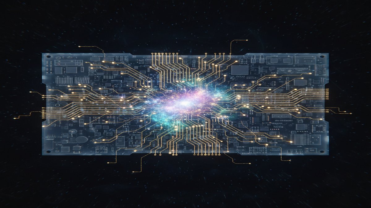 Abstract concept of an AI circuit board dreaming, neural pathways forming new connections, self-correction