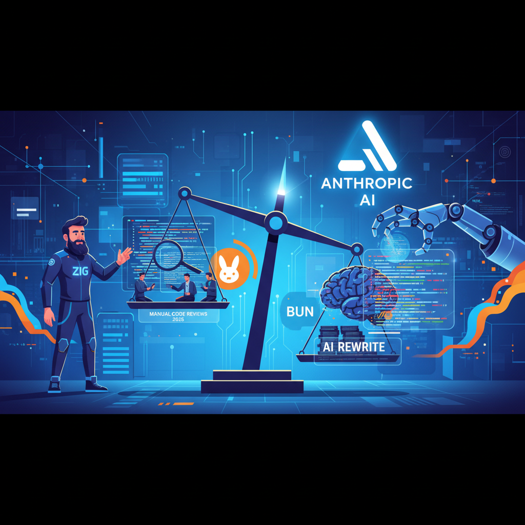 Zig Creator Slams Anthropics AI Rust Rewrite of Bun vs Manual Code Reviews in 20