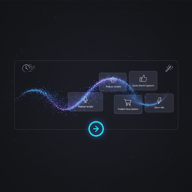Copy.ai interface for short-form content