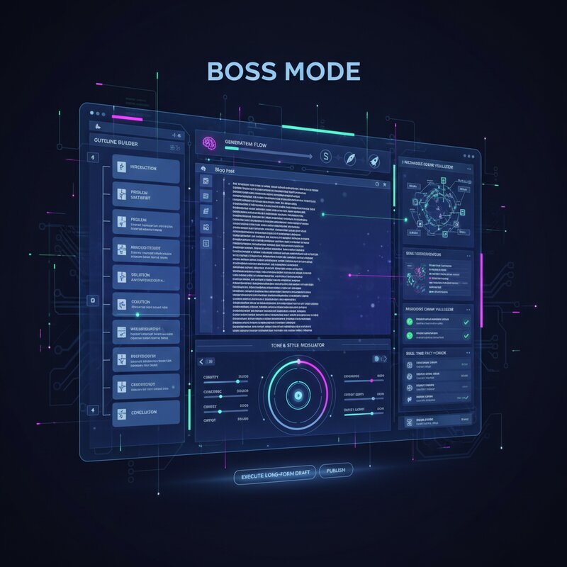 Jasper AI's Boss Mode interface