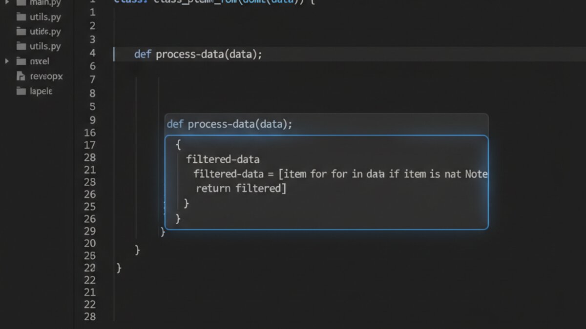 Cursor AI code editor with intelligent autocomplete suggestions in a dark IDE