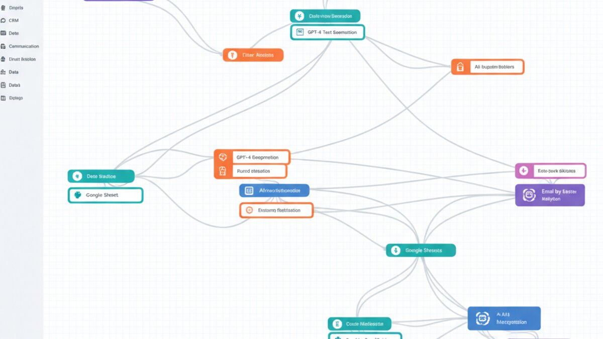 Make.com automation scenario builder with AI module integrations