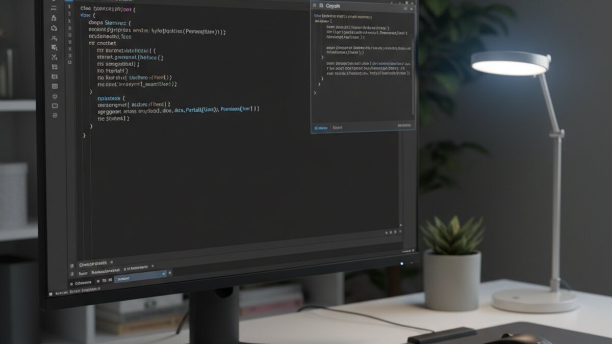 GitHub Copilot integration in VS Code with AI-powered code suggestions