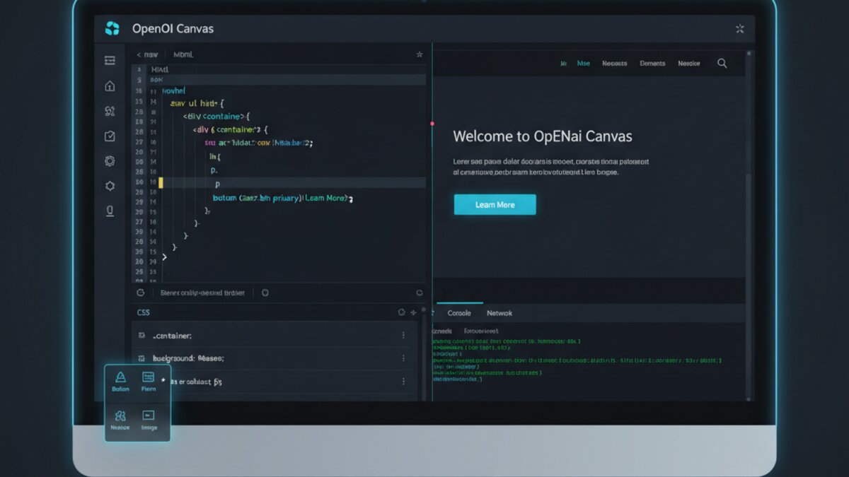 OpenAI Canvas code and preview interface