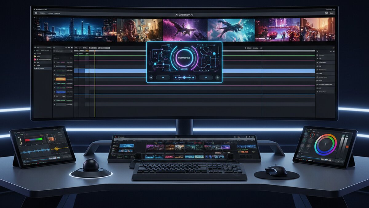 Runway AI video generation panel inside Adobe editing timeline